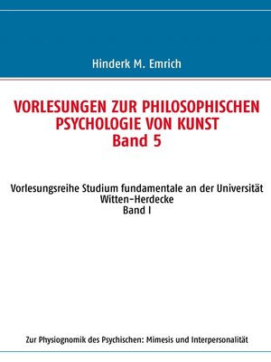 cover image of Vorlesungen zur philosophischen Psychologie von Kunst. Band 5